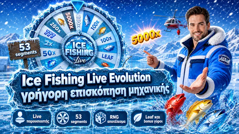 Ice Fishing Live Evolution με RNG wheel και bonus ψάρια