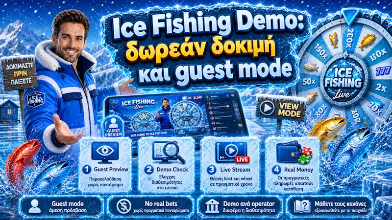 Ice Fishing Demo με guest preview και live wheel χωρίς ρίσκο